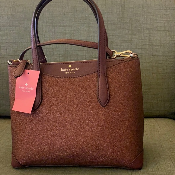 kate spade Handbags - ♠️ Kate Spade ♠️ deep nova satchel glitter fabric!!!